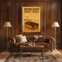 Vintage Car Race Daytona Beach Speed Excitement Poster