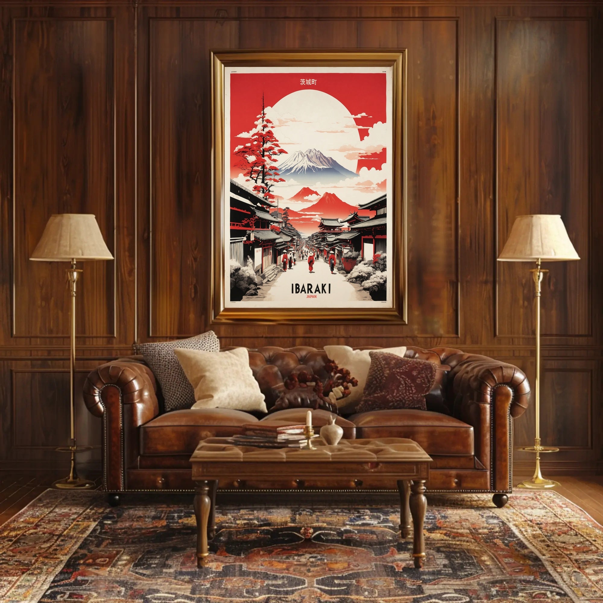Traditional Japanese Street Scene Travel Poster