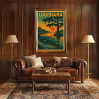 Louisiana Bayou Sunset Poster