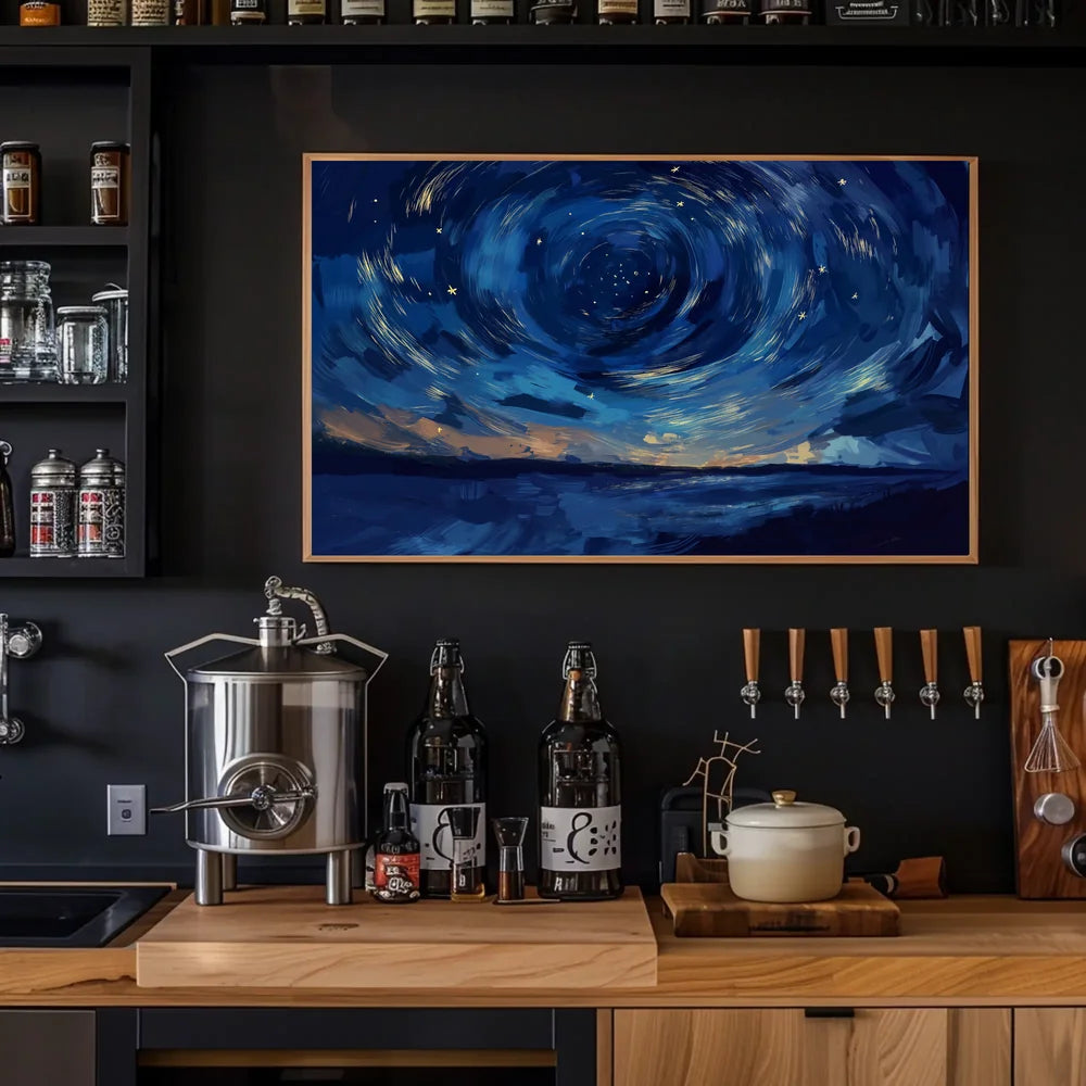 Starry Night Impressionist Art Poster for Home Decor