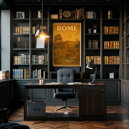 Rome Colosseum Trevi Fountain Travel Poster