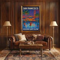 Golden Gate Glow Poster