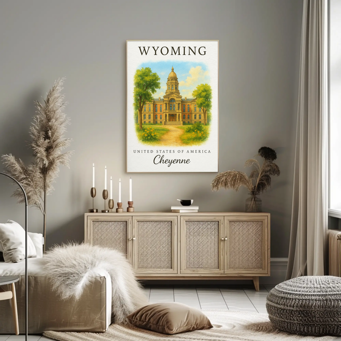 Wyoming, Cheyenne Signature Series Vintage Travel Poster