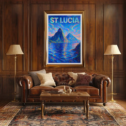 St. LuciaS Vibrant Landscape Poster