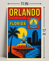 Orlando, Florida Vibrant Cityscape Poster PosterGoat