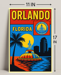 Orlando, Florida Vibrant Cityscape Poster PosterGoat