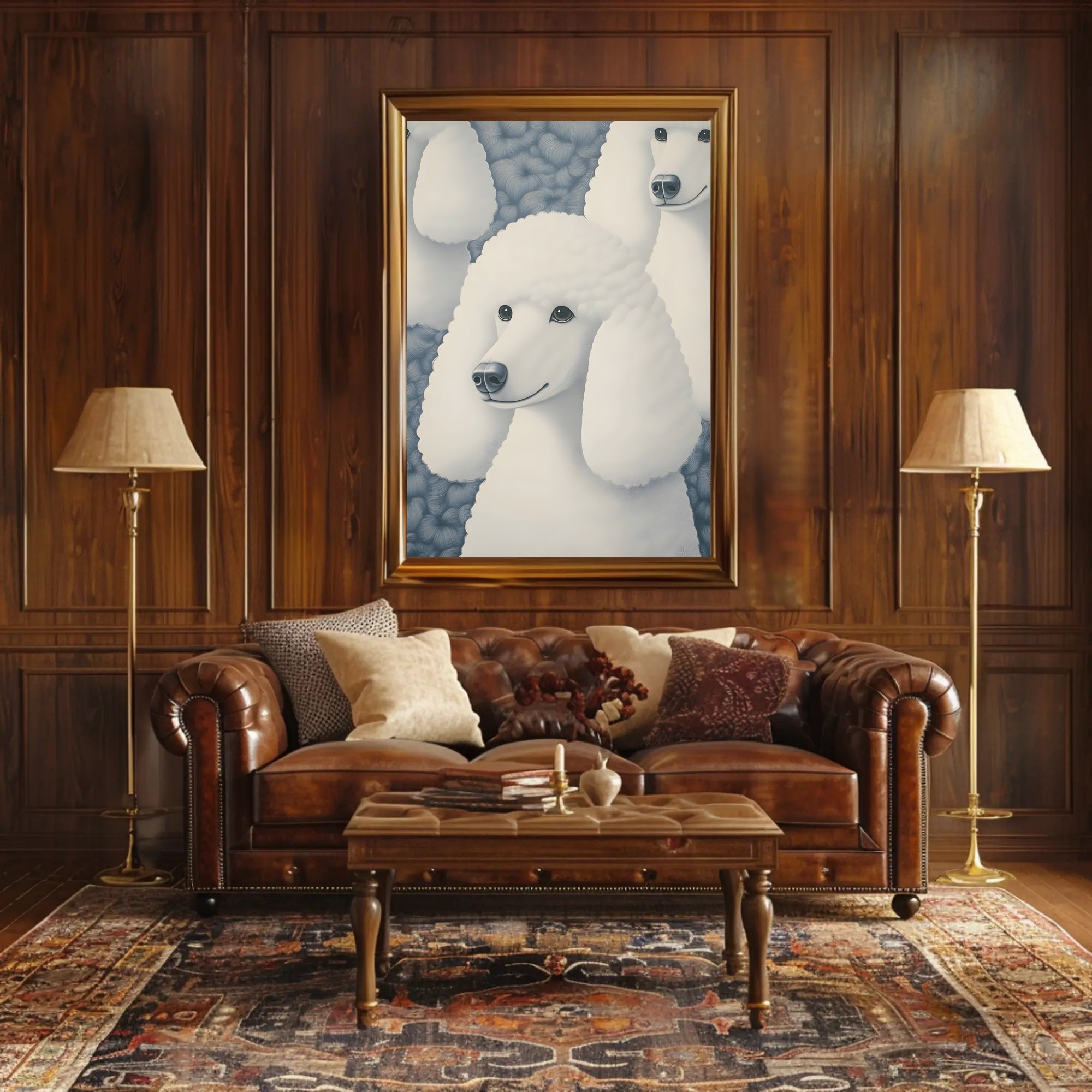 Poodle Poster Whimsical Portrait Art Print