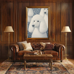 Poodle Poster Whimsical Portrait Art Print