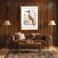 Greater Roadrunner New Mexico Art Poster Print
