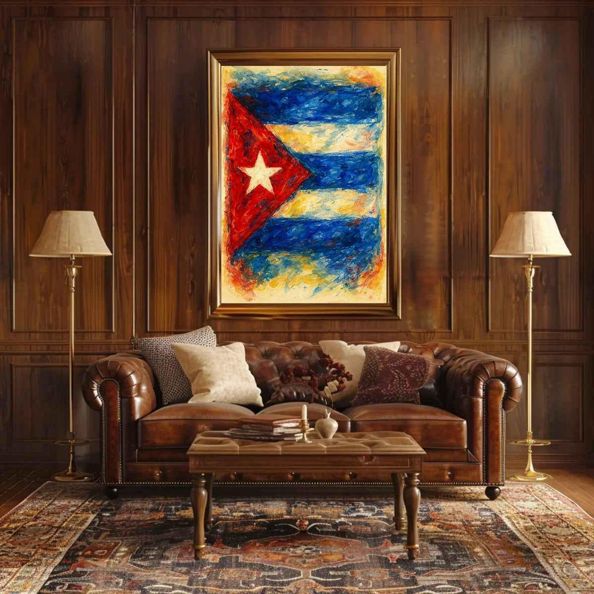 Cuban Flag In Watercolor Poster