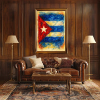 Cuban Flag In Watercolor Poster