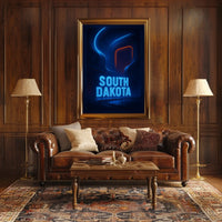 South Dakota Neon Vibes Poster