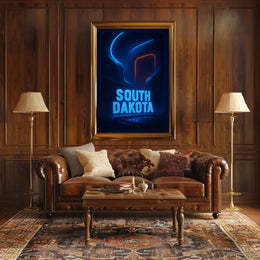 South Dakota Neon Vibes Poster