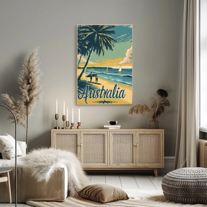 Vintage Travel Poster - Australia Beach Surf