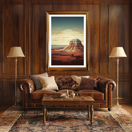 Desert Landscape Illustration Poster Modern Wall Art