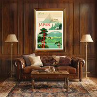 Vintage Japan Mount Fuji Travel Poster