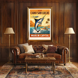Visit Cabo San Lucas Marlin Capital Poster PosterGoat