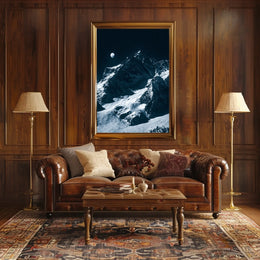 Majestic Moonlit Mountain Range Nighttime Poster