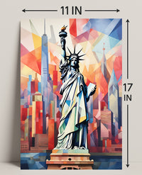 Statue Of Liberty Geometric Splendor Poster