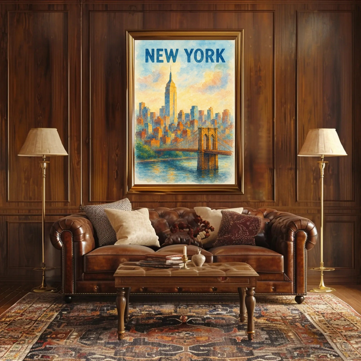 New York Water Color Poster