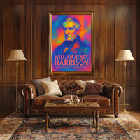 William Henry Harrison 9th President of the United States Neon Gradient Overlay Poster