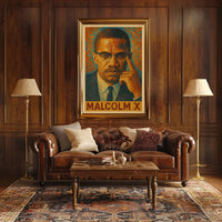Malcolm X Mosaic Portrait Poster