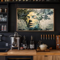 Surreal Nature-Inspired Human Face Art Poster