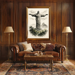Christ the Redeemer Illustration Poster