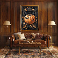 Halloween Pumpkin and Bats Design - Cultural or Heritage Poster