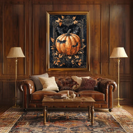 Halloween Pumpkin and Bats Design - Cultural or Heritage Poster