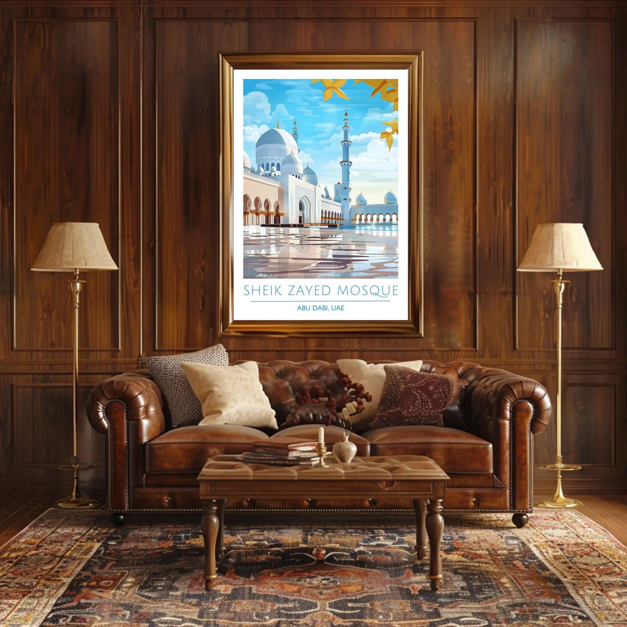 Sheikh Zayed Mosque Elegance: Cultural or Heritage Poster
