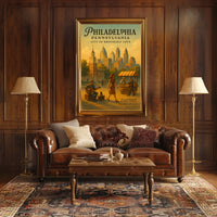 Philadelphia's Historic Charm: Vintage Cityscape Poster