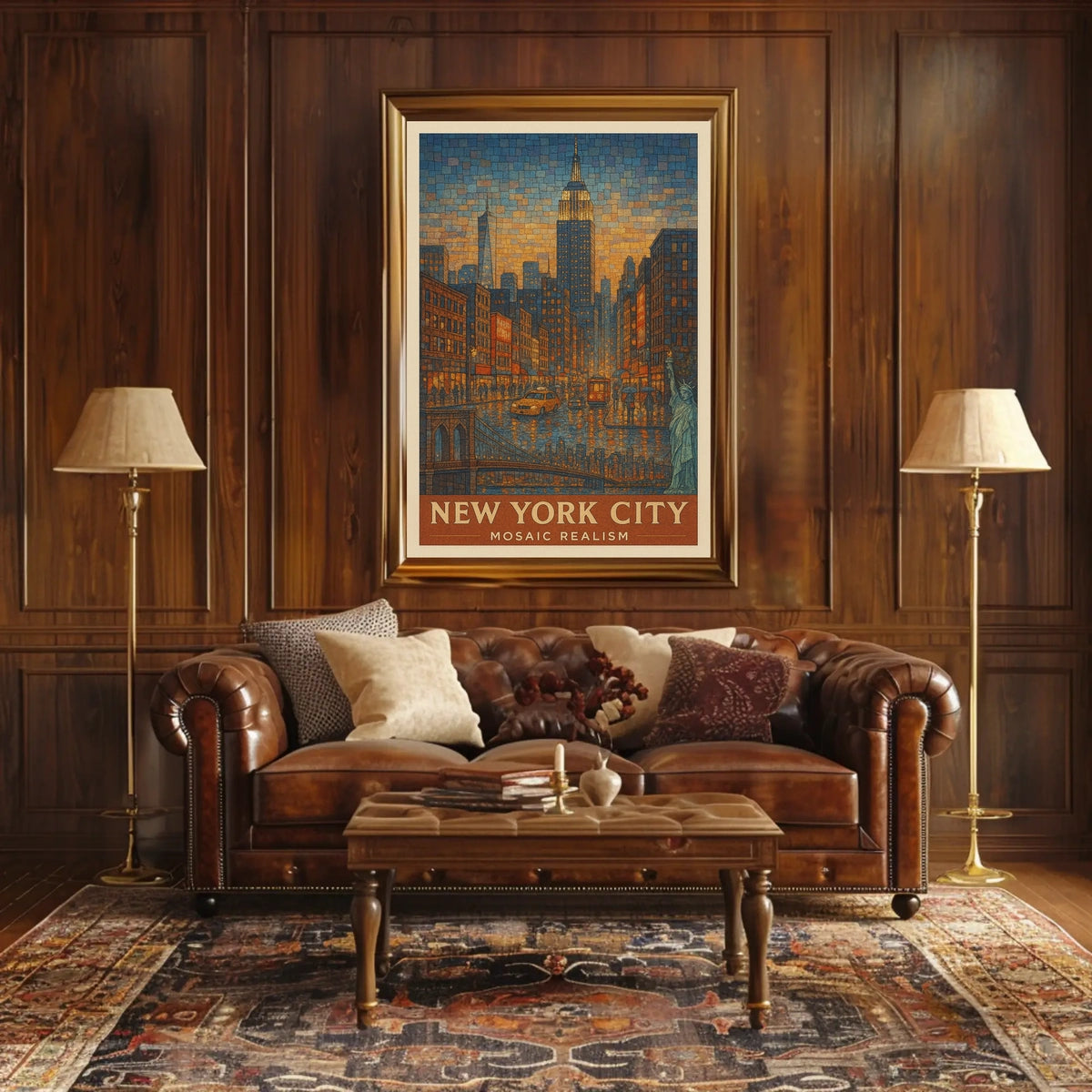 New York City Mosaic Realism Poster