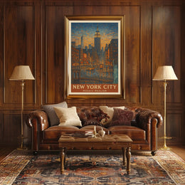 New York City Mosaic Realism Poster
