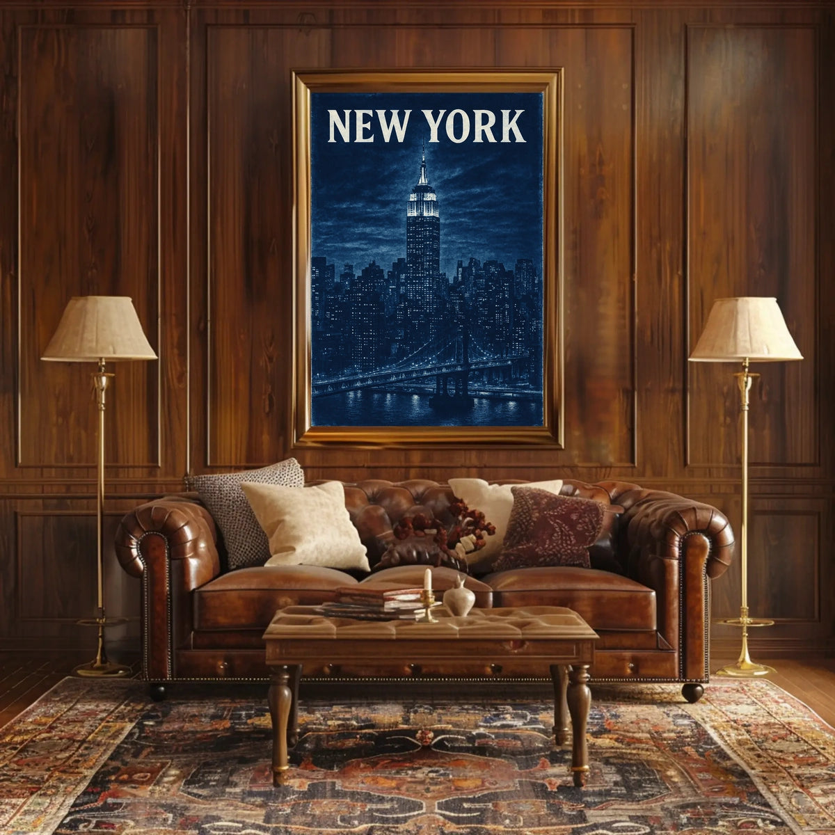 New York City Skyline Poster 18x24 Wall Art Print Decor