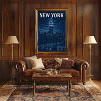 New York City Skyline Poster 18x24 Wall Art Print Decor