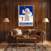 Steiermark Winter Wonderland Vintage Travel Poster PosterGoat