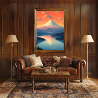 Majestic Mountain Sunset Poster PosterGoat