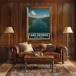 Lake George New York Poster Vintage Travel Wall Art