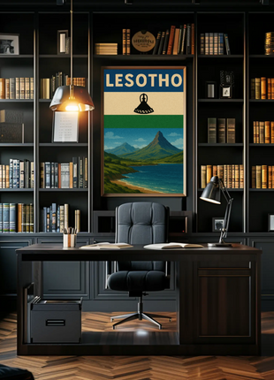 Lesotho Scenic Beauty Vintage Travel Poster