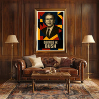 George W. Bush 43rd President of the United States Abstract Pop Poster