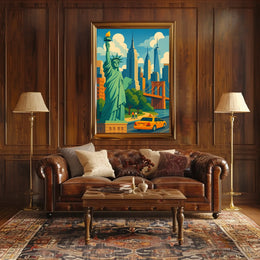 Discover New York City A Vibrant Illustration of Iconic Landmarks