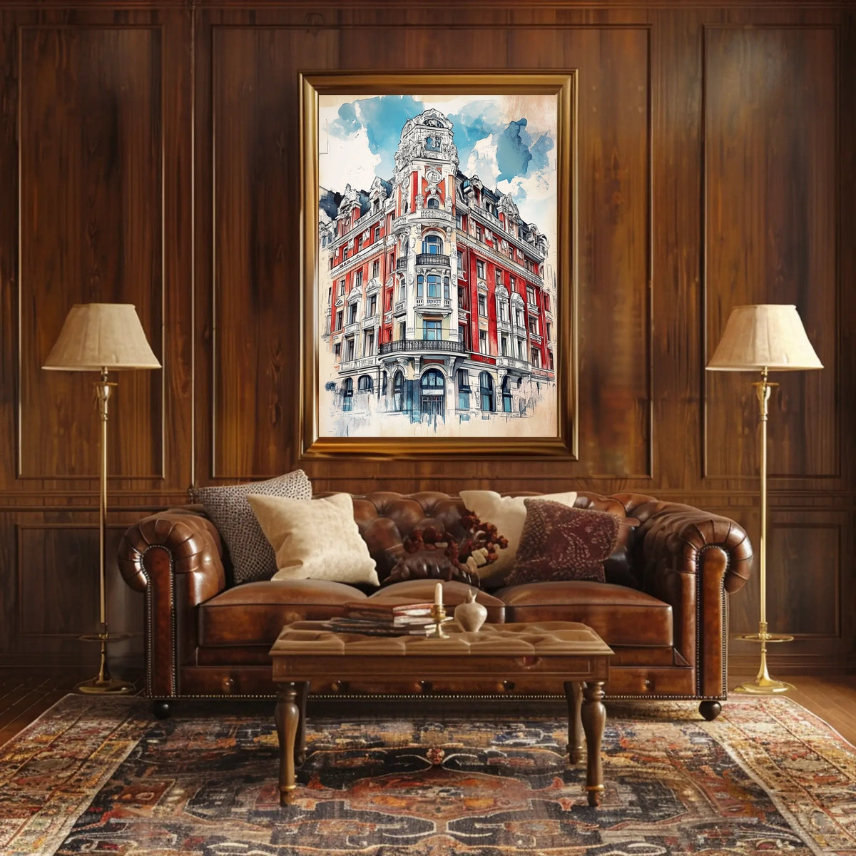 Latvia Art Nouveau District Riga Poster