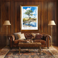 Hwange National Park Safari Landscape Watercolor National Park Poster PosterGoat