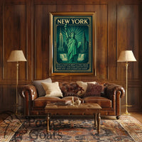 New York Landmarks Vintage Art Deco Travel Poster