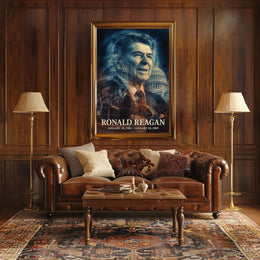 Ronald Reagan 40th President of the United States Double Exposure Poster