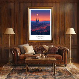 Oxford Skyline Sunset: Urban or Cityscape Poster