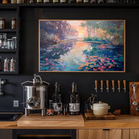 Serene Impressionistic Landscape Poster: Tranquil Water Scene