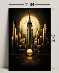 Golden Cityscape Poster