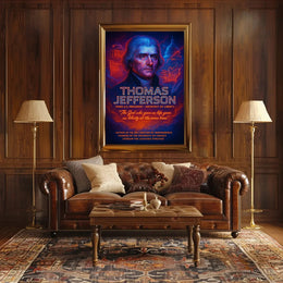 Thomas Jefferson Neon Art Historical Presidential Poster PosterGoat